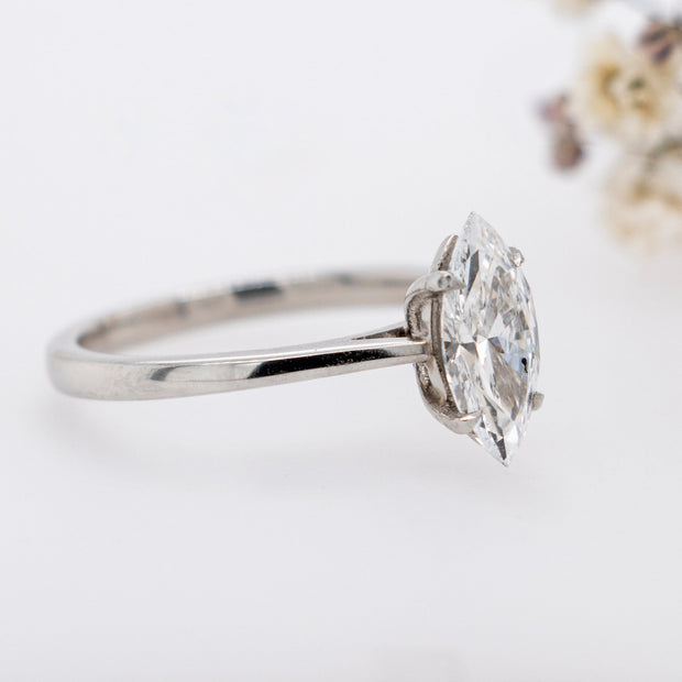 Noah James Jewellers Manchester In Stock Engagement Ring Celeste Marquise Cut Lab Grown Diamond Platinum Solitaire Engagement Ring 1.00ct Lab Grown Diamond Moissanite