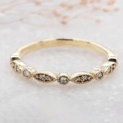 Noah James Jewellers Manchester Bespoke Gallery 9CT YELLOW GOLD DOT AND DASH RING Lab Grown Diamond Moissanite
