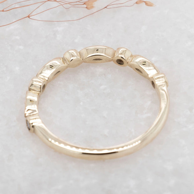 Noah James Jewellers Manchester Bespoke Gallery 9CT YELLOW GOLD DOT AND DASH RING Lab Grown Diamond Moissanite