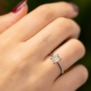 Celeste Emerald Cut Lab Grown Diamond Solitaire Engagement Ring Platinum 1.00ct