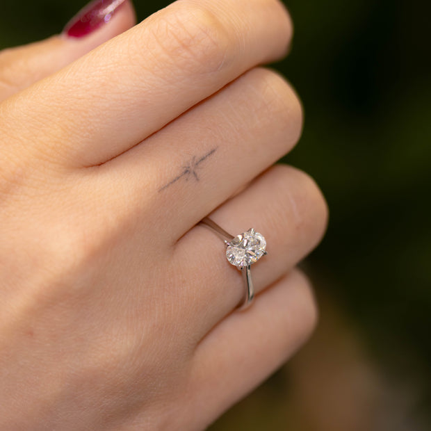 Celeste Oval Cut Lab Grown Diamond Solitaire Engagement Ring Platinum 1.00ct