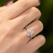 Flora Pear Shaped 3 Stone Lab Grown Diamond Engagement Ring Platinum 1.50ct