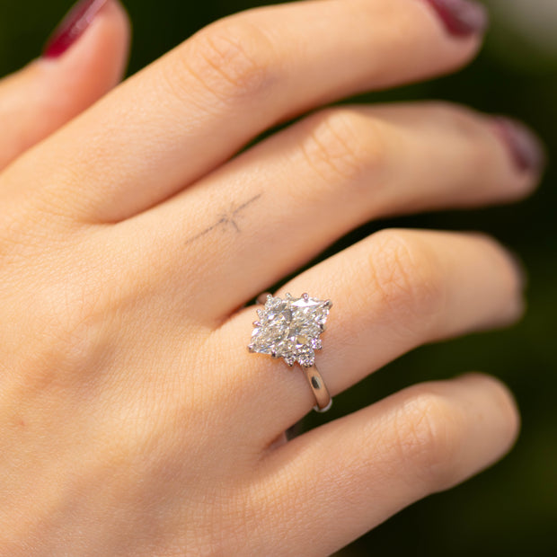 Gabriella Marquise Cut Lab Grown Diamond Half Cluster Engagement Ring Platinum 2.00ct