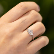 Hera Marquise Cut Lab Grown Diamond asymmetric cluster engagement ring Platinum 1.00ct