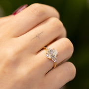 Margot Oval Cut Trefoil Shoulder Lab Grown Diamond Engagement Ring  18ct Yellow Gold 2.00ct