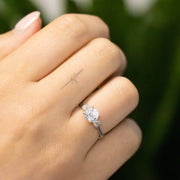 Helena Round Brilliant Cut 3 Stone Lab Grown Diamond Engagement Ring Platinum 1.00ct