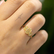 Emmeline Oval 3 Stone Lab Grown Yellow Diamond Engagement Ring 18ct Yellow Gold 1.50ct