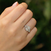 Melissa Radiant Cut 3 Fancy Cluster Lab Grown Diamond Engagement Ring Platinum 2.50ct