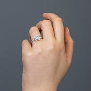 Noah James Jewellers Manchester In Stock Engagement Ring Adele Princess Cut Lab Grown Diamond Halo Engagement Ring Lab Grown Diamond Moissanite