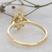 Noah James Jewellers Manchester In Stock Engagement Ring Adriana Pear Shape Lab Diamond Engagement Ring with fancy half halo Lab Grown Diamond Moissanite