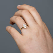 Adriana Pear Shape Lab Diamond Engagement Ring with fancy half halo 18ct Yellow Gold 1ct