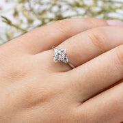 Noah James Jewellers Manchester Engagement Ring Aquila Marquise and Trilliant Engagement Ring Yellow Gold Lab Grown Diamond Moissanite