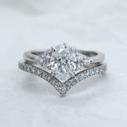 Noah James Jewellers Manchester In Stock Wedding Ring Arianna Wishbone microset lab grown diamond band platinum Lab Grown Diamond Moissanite