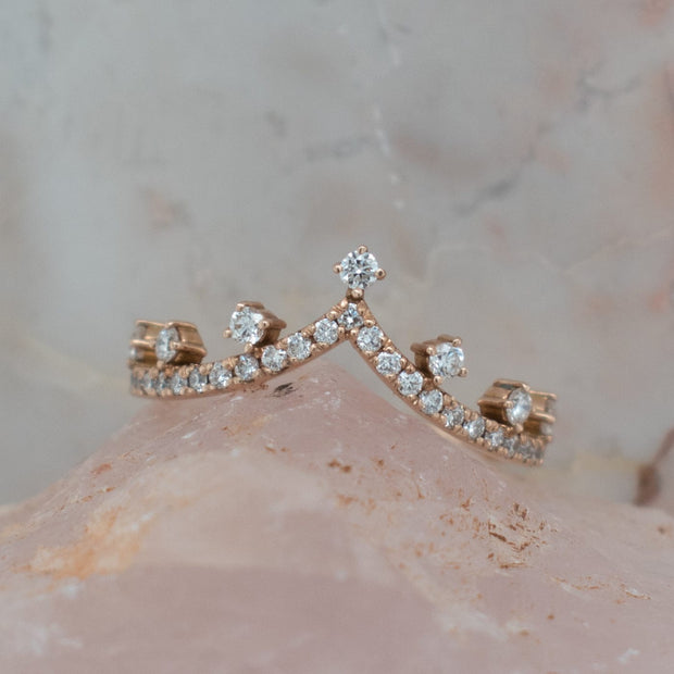 Noah James Jewellers Manchester Wedding Ring Aurora Wishbone Crown Ring Lab Grown Diamond Moissanite