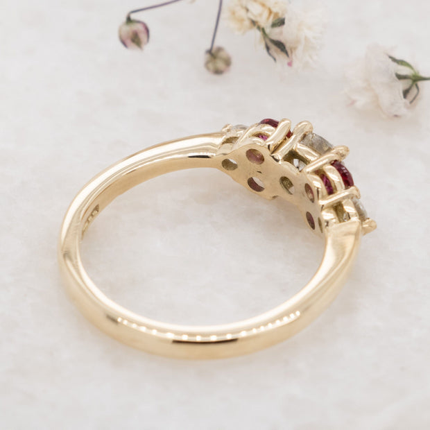 Noah James Jewellers Manchester Bespoke Gallery BESPOKE 18CT YELLOW GOLD DIAMOND AND RUBY ENGAGEMENT RING Lab Grown Diamond Moissanite