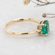 Noah James Jewellers Manchester Bespoke Gallery BESPOKE 18CT YELLOW GOLD EMERALD RING Lab Grown Diamond Moissanite