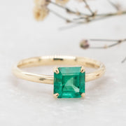Noah James Jewellers Manchester Bespoke Gallery BESPOKE 18CT YELLOW GOLD EMERALD RING Lab Grown Diamond Moissanite