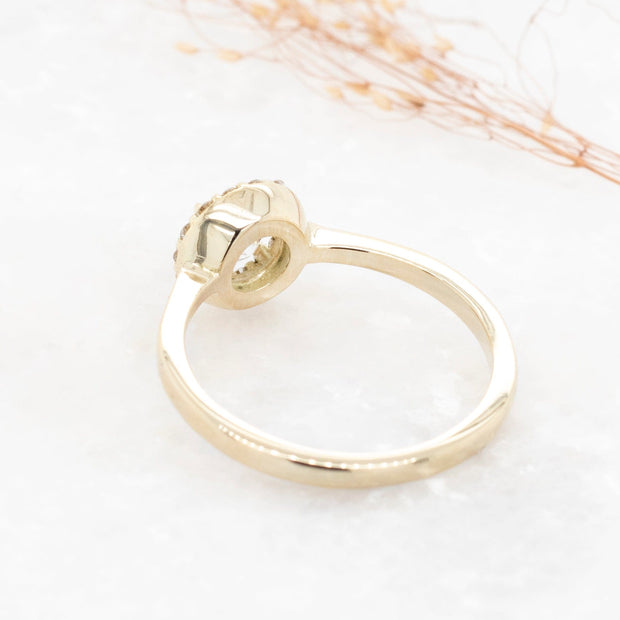 Noah James Jewellers Manchester Bespoke Gallery BESPOKE 18CT YELLOW GOLD HALO ENGAGEMENT RING Lab Grown Diamond Moissanite