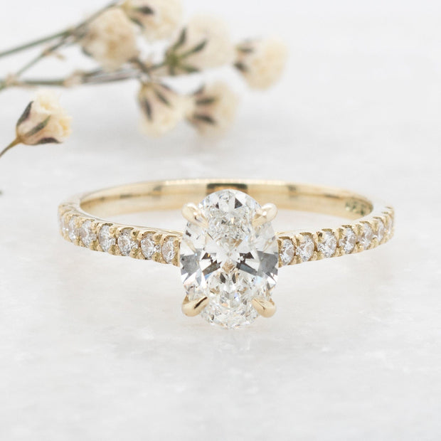 Noah James Jewellers Manchester Bespoke Gallery BESPOKE 18CT YELLOW GOLD OVAL ENGAGEMENT RING Lab Grown Diamond Moissanite