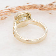 Noah James Jewellers Manchester Bespoke Gallery BESPOKE 18CT YELLOW GOLD PRINCESS CUT WITH HALO ENGAGEMENT RING Lab Grown Diamond Moissanite