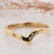 Noah James Jewellers Manchester Bespoke Gallery BESPOKE 22CT YELLOW GOLD SHAPED WEDDING BAND Lab Grown Diamond Moissanite