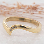 Noah James Jewellers Manchester Bespoke Gallery BESPOKE 22CT YELLOW GOLD SHAPED WEDDING BAND Lab Grown Diamond Moissanite