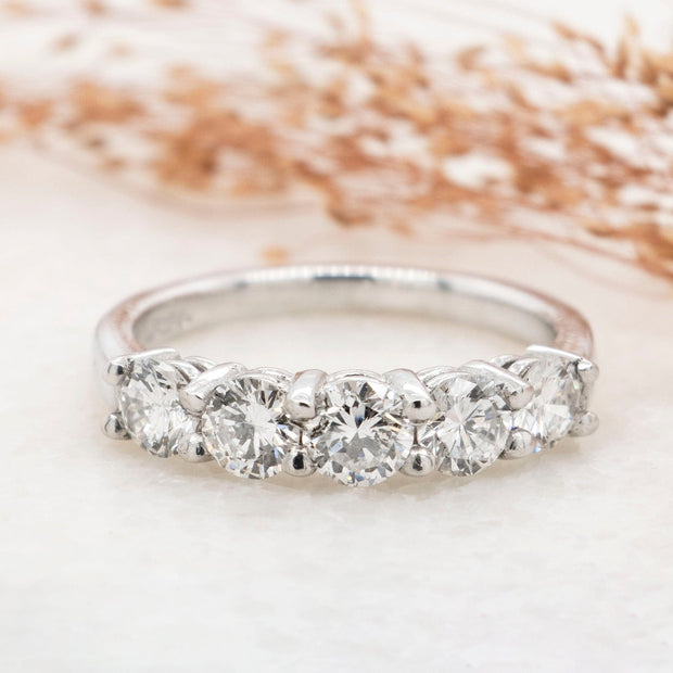 Noah James Jewellers Manchester Bespoke Gallery BESPOKE 5 DIAMOND PLATINUM RING Lab Grown Diamond Moissanite