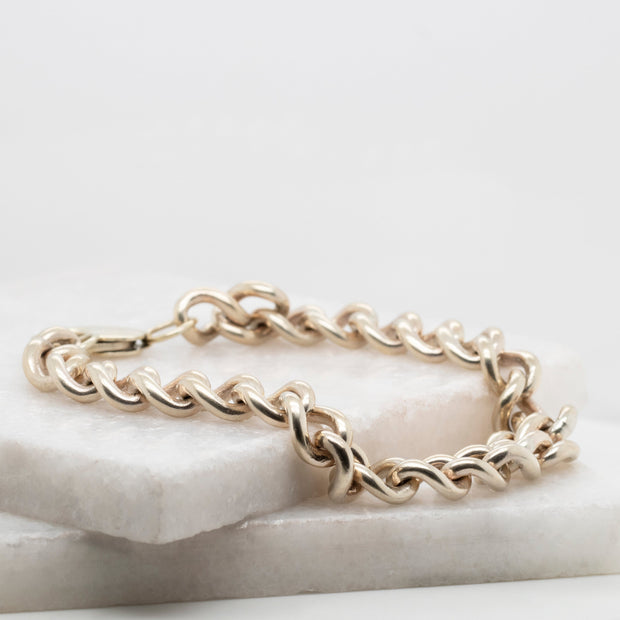 Noah James Jewellers Manchester Bespoke Gallery BESPOKE 9CT YELLOW GOLD CHAIN BRACELET Lab Grown Diamond Moissanite