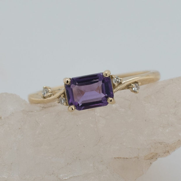Noah James Jewellers Manchester Bespoke Gallery BESPOKE AMETHYST AND DIAMOND RING Lab Grown Diamond Moissanite