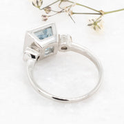 Noah James Jewellers Manchester Bespoke Gallery BESPOKE AQUAMARINE AND DIAMOND RING Lab Grown Diamond Moissanite