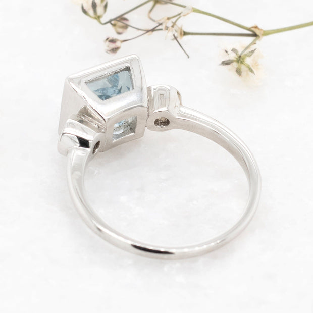 Noah James Jewellers Manchester Bespoke Gallery BESPOKE AQUAMARINE AND DIAMOND RING Lab Grown Diamond Moissanite