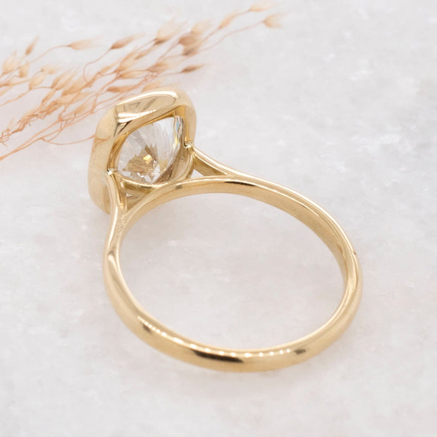 Noah James Jewellers Manchester Bespoke Gallery BESPOKE BEZEL SET CUSHION DIAMOND ENAGAEMENT RING Lab Grown Diamond Moissanite