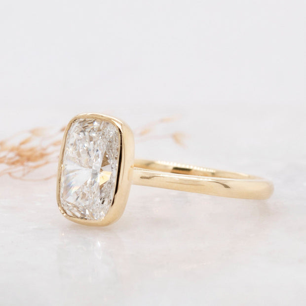 Noah James Jewellers Manchester Bespoke Gallery BESPOKE BEZEL SET CUSHION DIAMOND ENAGAEMENT RING Lab Grown Diamond Moissanite