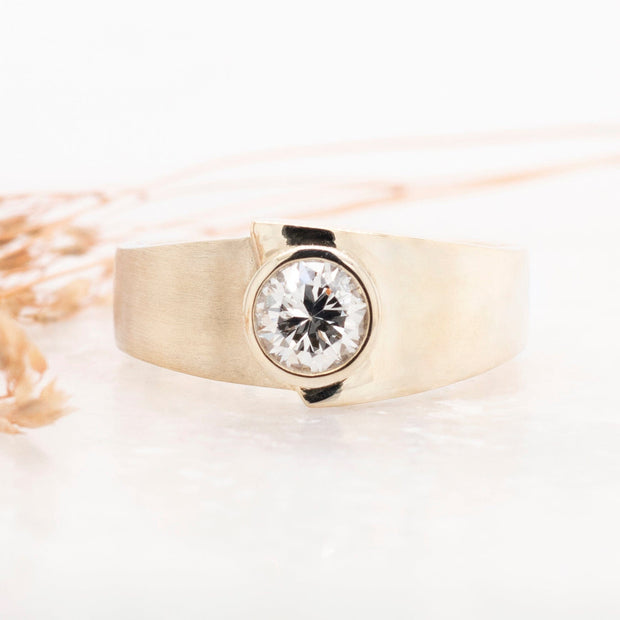 Noah James Jewellers Manchester Bespoke Gallery BESPOKE BEZEL SET ENGAGEMENT RING Lab Grown Diamond Moissanite