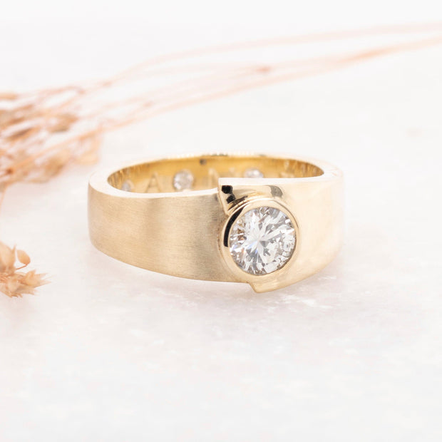 Noah James Jewellers Manchester Bespoke Gallery BESPOKE BEZEL SET ENGAGEMENT RING Lab Grown Diamond Moissanite