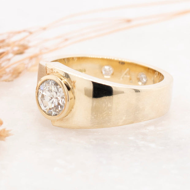 Noah James Jewellers Manchester Bespoke Gallery BESPOKE BEZEL SET ENGAGEMENT RING Lab Grown Diamond Moissanite