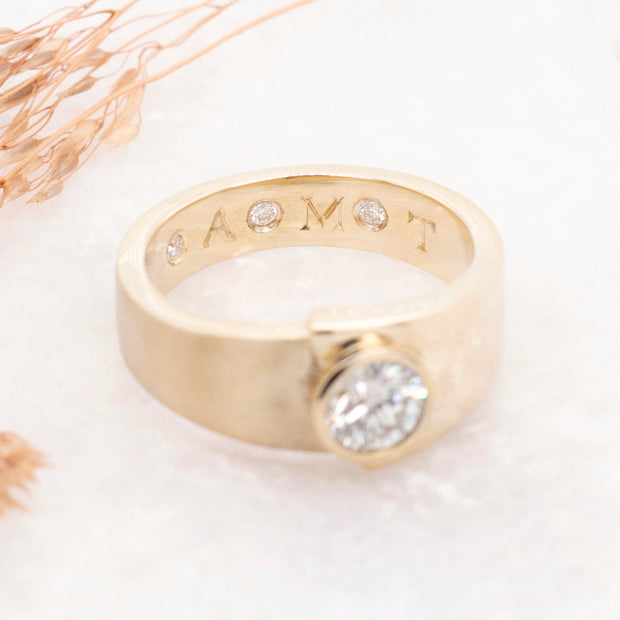 Noah James Jewellers Manchester Bespoke Gallery BESPOKE BEZEL SET ENGAGEMENT RING Lab Grown Diamond Moissanite