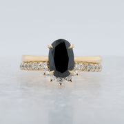 Noah James Jewellers Manchester Bespoke Gallery BESPOKE BLACK DIAMOND YELLOW GOLD ENGAGEMENT RING AND WEDDING BAND Lab Grown Diamond Moissanite