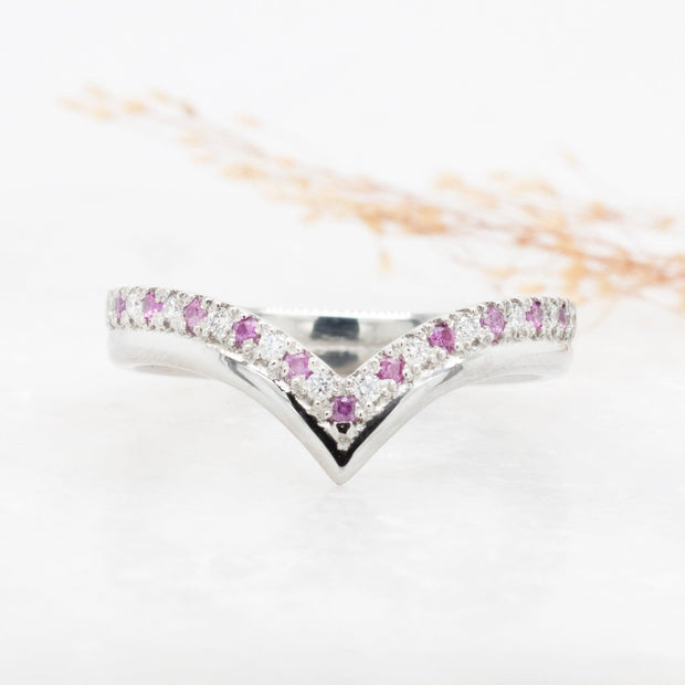 Noah James Jewellers Manchester Bespoke Gallery BESPOKE DIAMOND AND PINK SAPPHIRE DRESS RING Lab Grown Diamond Moissanite