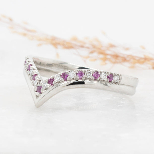 Noah James Jewellers Manchester Bespoke Gallery BESPOKE DIAMOND AND PINK SAPPHIRE DRESS RING Lab Grown Diamond Moissanite