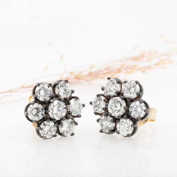 Noah James Jewellers Manchester Bespoke Gallery BESPOKE DIAMOND CLUSTER EARRINGS Lab Grown Diamond Moissanite