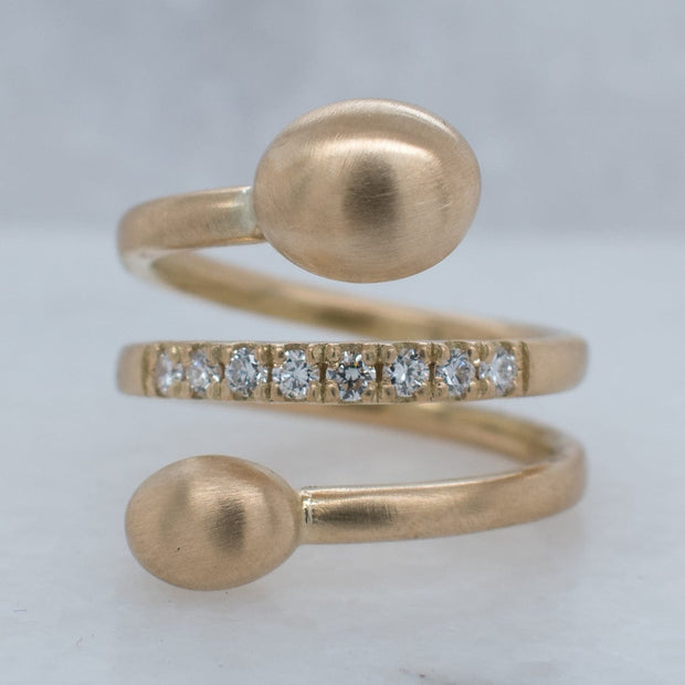 Noah James Jewellers Manchester Bespoke Gallery BESPOKE DIAMOND SET YELLOW GOLD SPIRAL RING Lab Grown Diamond Moissanite