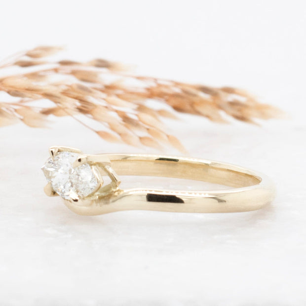 Noah James Jewellers Manchester Bespoke Gallery BESPOKE EAST-WEST CURVED BAND ENGAGEMENT RING Lab Grown Diamond Moissanite