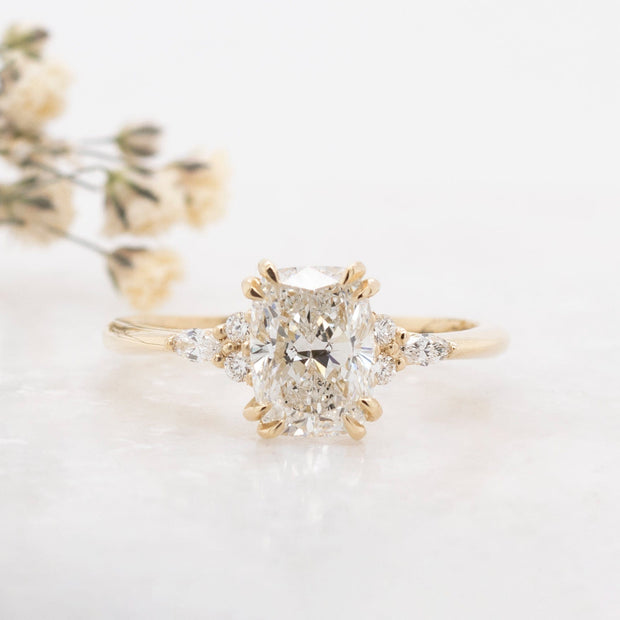 Noah James Jewellers Manchester Bespoke Gallery BESPOKE ELONGATED CUSHION CUT ENGAGEMENT RING Lab Grown Diamond Moissanite