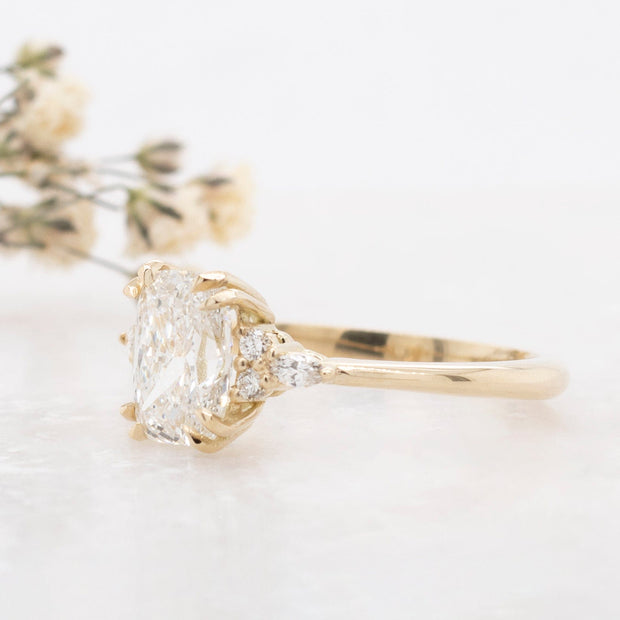 Noah James Jewellers Manchester Bespoke Gallery BESPOKE ELONGATED CUSHION CUT ENGAGEMENT RING Lab Grown Diamond Moissanite