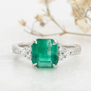 Noah James Jewellers Manchester Bespoke Gallery BESPOKE EMERALD AND DIAMOND RING Lab Grown Diamond Moissanite