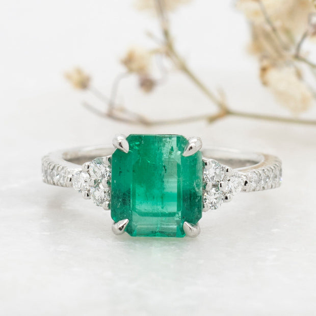 Noah James Jewellers Manchester Bespoke Gallery BESPOKE EMERALD AND DIAMOND RING Lab Grown Diamond Moissanite