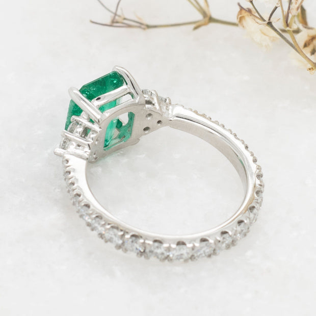 Noah James Jewellers Manchester Bespoke Gallery BESPOKE EMERALD AND DIAMOND RING Lab Grown Diamond Moissanite