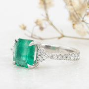 Noah James Jewellers Manchester Bespoke Gallery BESPOKE EMERALD AND DIAMOND RING Lab Grown Diamond Moissanite