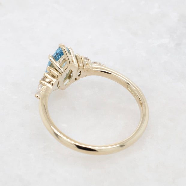 Noah James Jewellers Manchester Bespoke Gallery BESPOKE FANCY VIVID BLUE DIAMOND ENGAGEMENT RING Lab Grown Diamond Moissanite